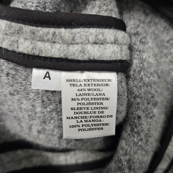 Ann Taylor Marled Gray Wool Asymmetrical Zip Moto Style Jacket - medium tall - Picture 8 of 8